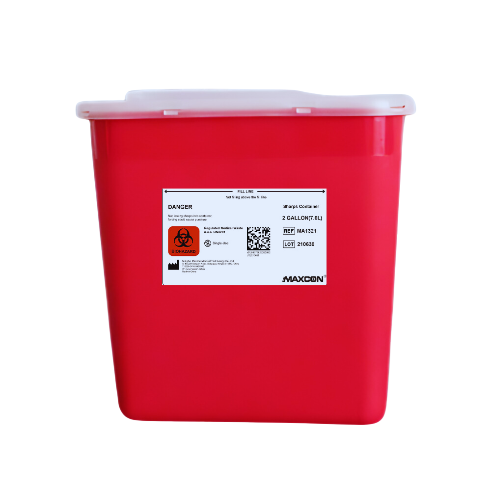 MA1351 CONTAINER/ SHARPS/ 2 GAL/ SLIDING LID/ FREE STANDING