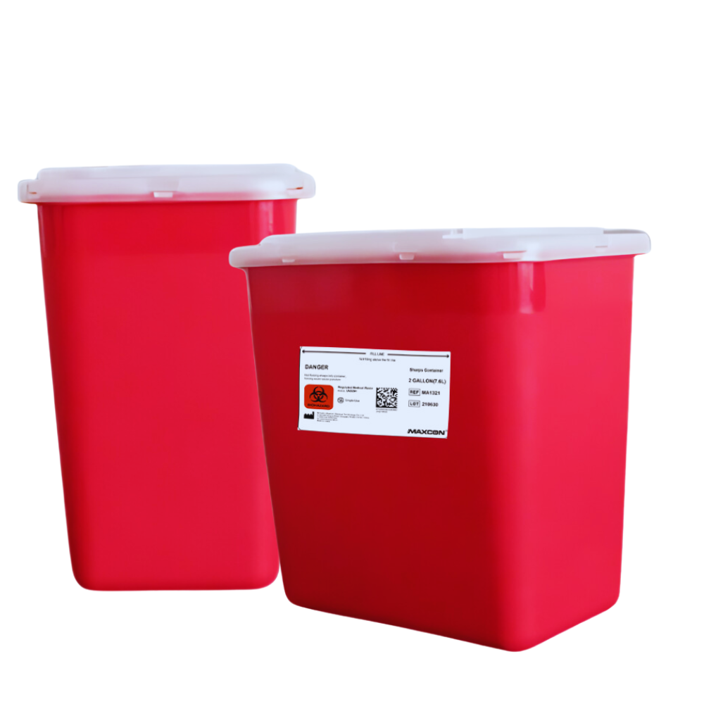 MA1351 CONTAINER/ SHARPS/ 2 GAL/ SLIDING LID/ FREE STANDING