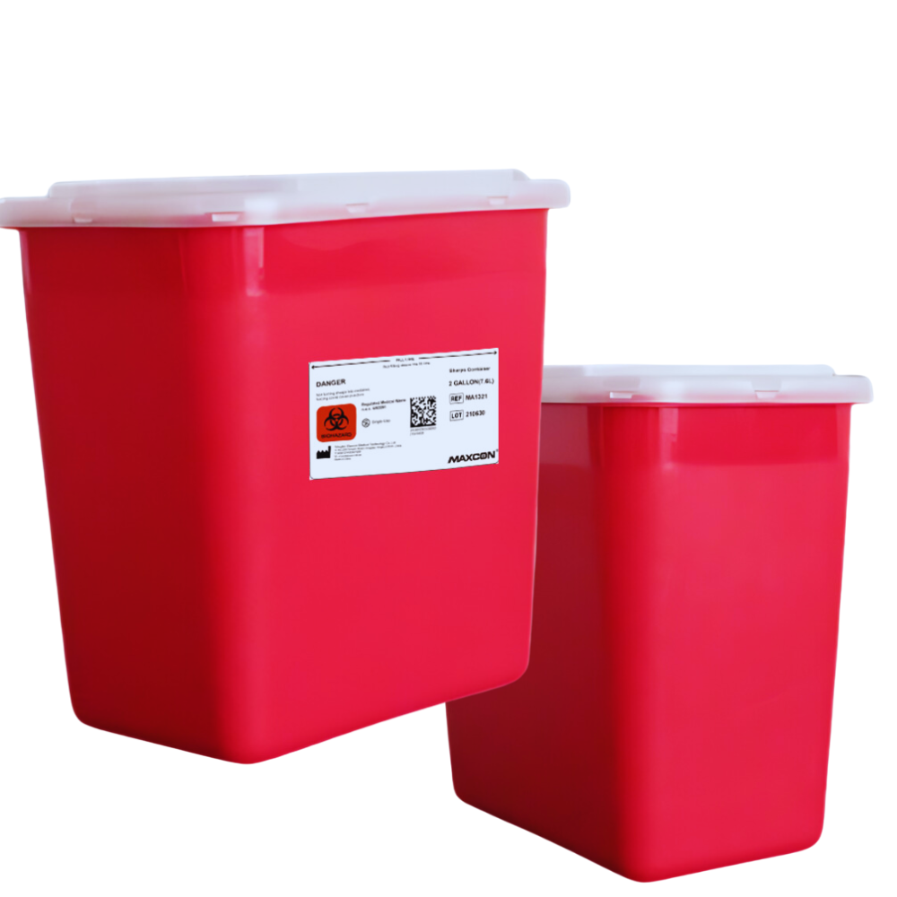 MA1351 CONTAINER/ SHARPS/ 2 GAL/ SLIDING LID/ FREE STANDING