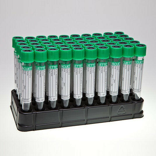 GT4030 BLOOD COLLECTION TUBE GREEN CAP BLACK RING LITHIUM HEPARIN