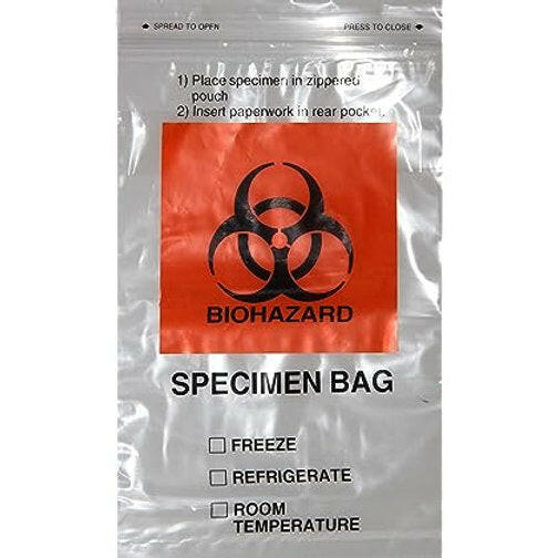 02180 BAG SPECIMEN/ BIOHAZARD/ ZIPLOCK DUAL POCKET